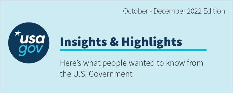 USAGov's FY2023 First Quarter Insights infographic cover image