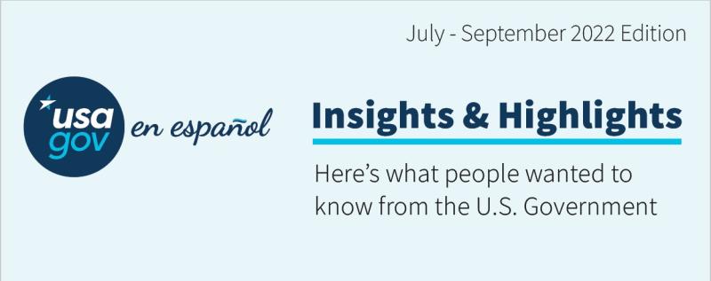 USAGov en Español's Fourth Quarter FY22 Insights infographic cover image