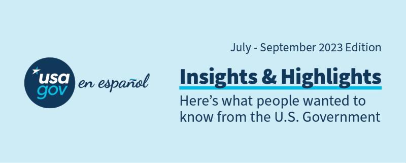 USAGov en Español's FY2023 fourth quarter insights infographics cover image