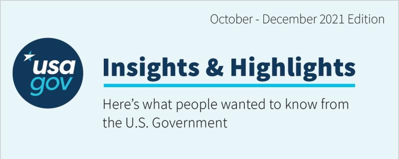 USAGov’s First Quarter FY22 Insights infographic cover image