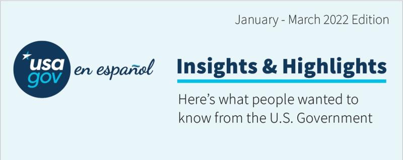 USAGov en Español's Second Quarter FY22 Insight infographic cover image