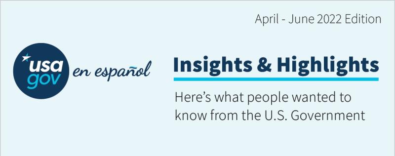 USAGov en Español's Third Quarter FY22 Insight infographic cover image