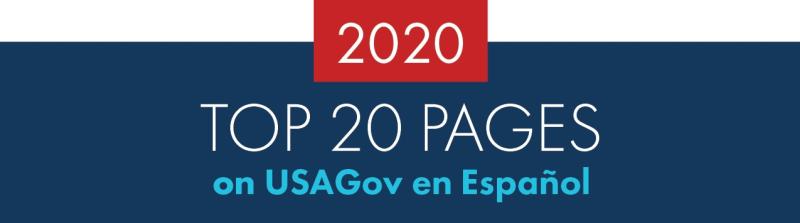 Top 20 USAGov en Español Pages for 2020 infographic cover image