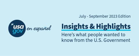 USAGov en Español's FY2023 fourth quarter insights infographics cover image