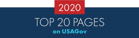 Top 20 USA.gov Pages for 2020 infographic cover image